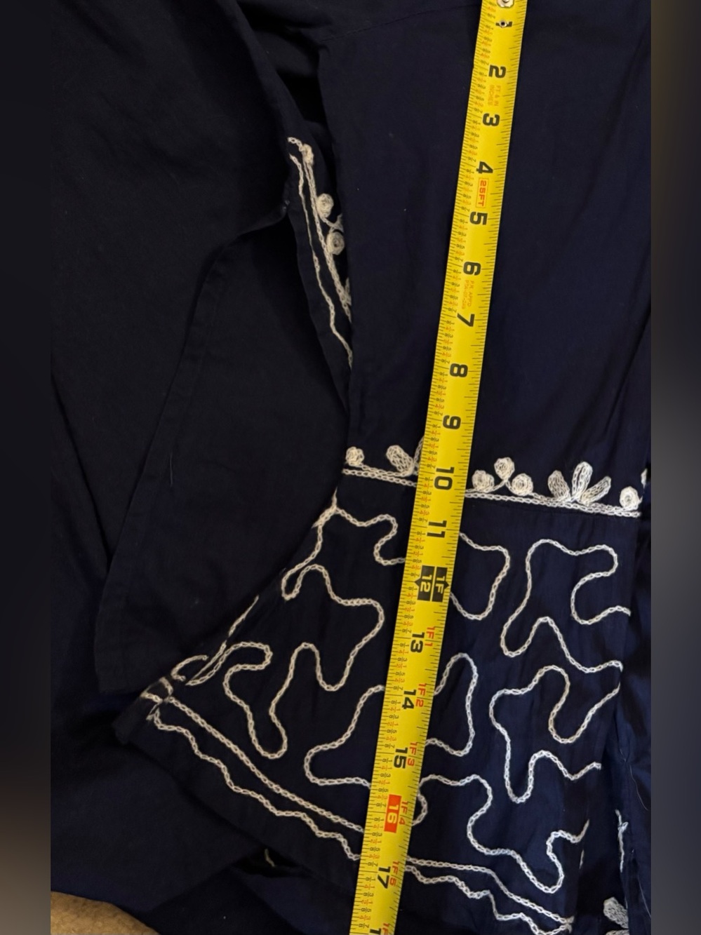 SOLD 100% Cotton Wayan Natural Wear Embroidered Tunic Beach Cover Up L/XL - Picture 11 of 15